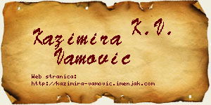 Kazimira Vamović vizit kartica